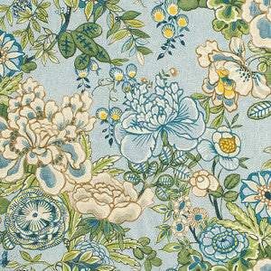 Thibaut Fabric Peony Garden Spa Blue F942020