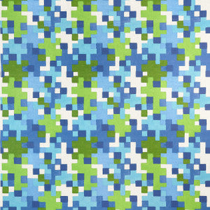 Thibaut Fabric Pixel Blue and Green F945044