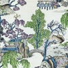 Thibaut Fabric Asian Scenic Purple and Blue F975459