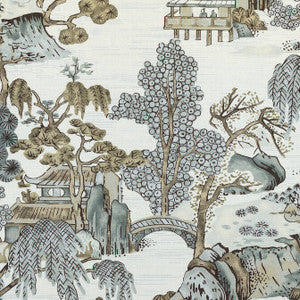Thibaut Fabric Asian Scenic Grey F975463