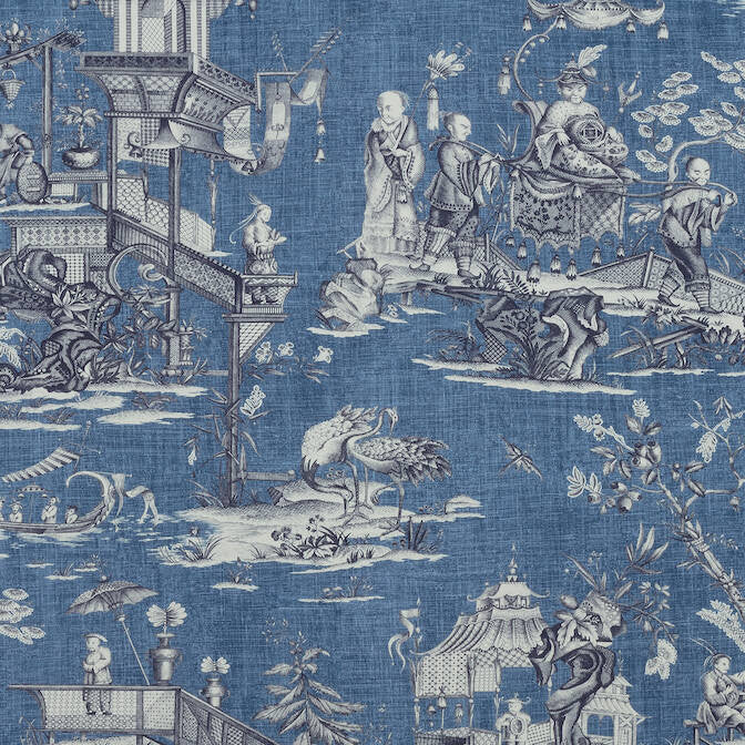 Cheng Toile Navy F975465 by Thibaut Fabric Thibaut Fabric Cheng Toile Navy F975465Fabric Dynasty Fabric Book 100% Cotton UNITED KINGDOM </p><p>Repeat: V: 35 54 - Fabric Carolina -