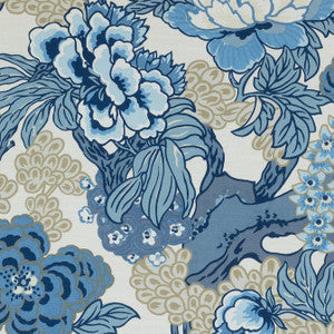 Thibaut Fabric Honshu Blue and Beige F975487