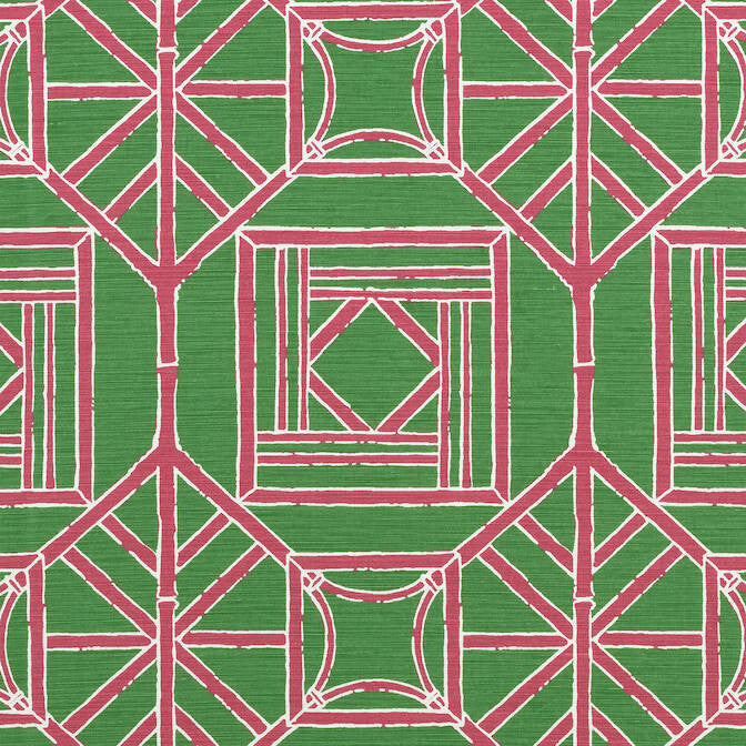 Shoji Panel Green and Pink F975517 by Thibaut Fabric Thibaut Fabric Shoji Panel Green and Pink F975517Fabric Dynasty Fabric Book 51% Linen, 49% Cotton U.S.A. </p><p>Repeat: V: 18 54 - Fabric Carolina -