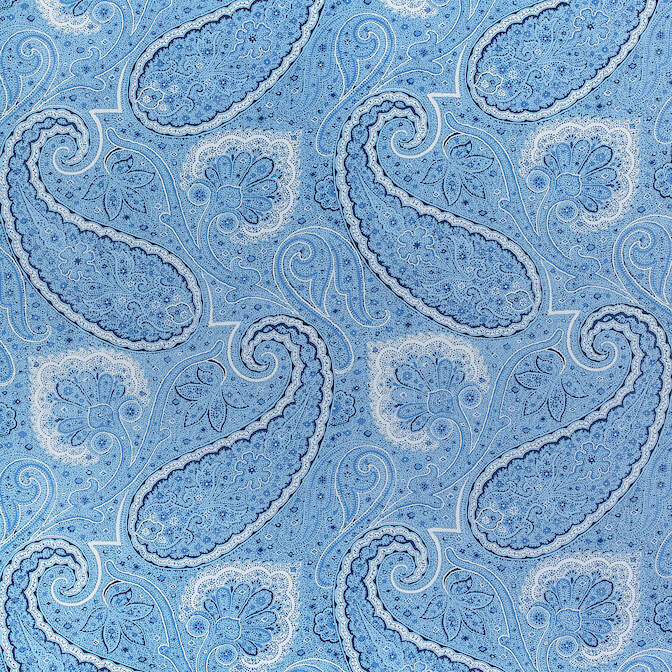 Sherrill Paisley Blue and White F985079 by Thibaut Fabric Thibaut Fabric Sherrill Paisley Blue and White F985079Fabric Greenwood Fabric Book 65% Linen, 26% Cotton, 9% Nylo UNITED KINGDOM </p><p>Repeat: V: 34 54 - Fabric Carolina -