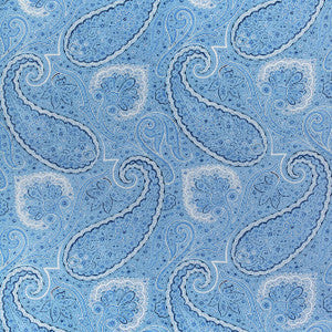 Thibaut Fabric Sherrill Paisley Blue and White F985079