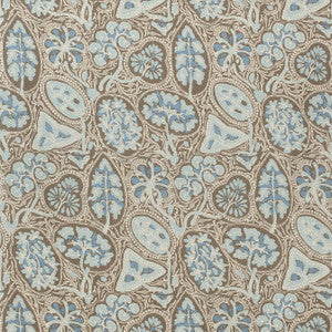 Thibaut Fabric Cochin Aqua and Brown F988718