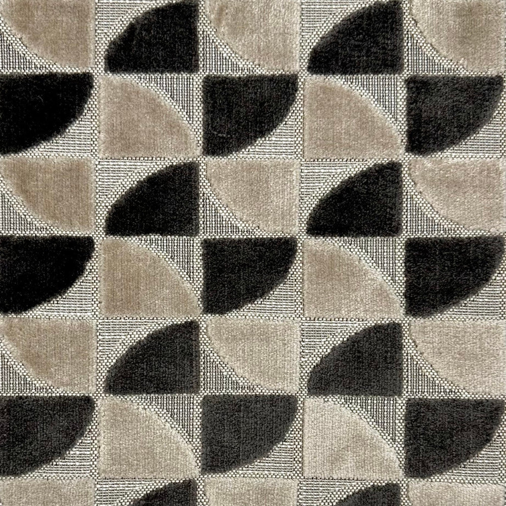 Pinwheel Charcoal by Europatex Designer Fabric Pinwheel 56% Polyester, 44% Cotton 13.5" H, 3.5" V 54.00 inches - Swanky Fabrics -