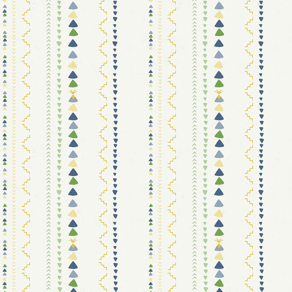 Volcano Stripe Green, Gold, and Blue FA40101 by Seabrook Designs Designer Wallpaper