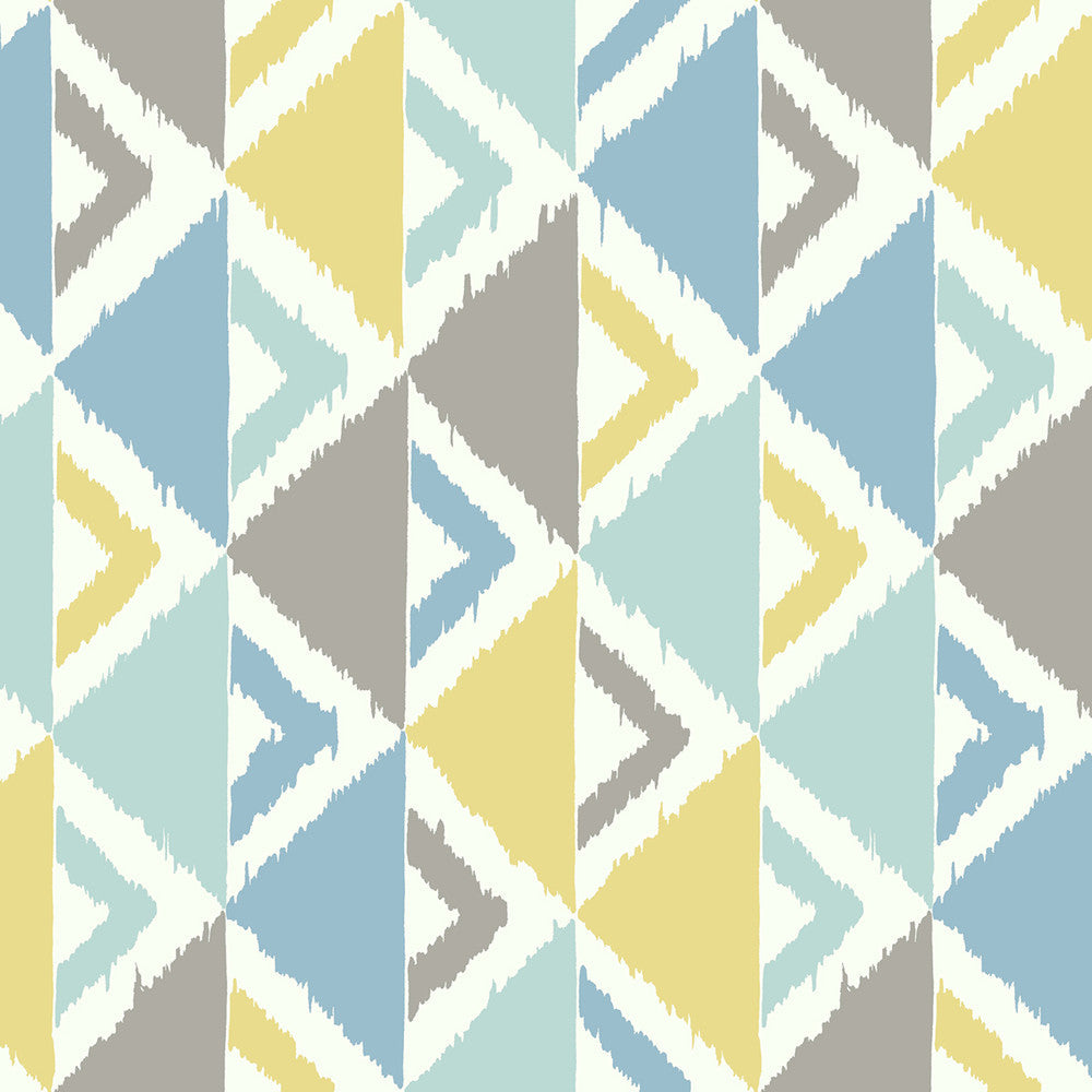Dino Peak Light Blue, Gray, and Gold FA40212 by Seabrook Designs Designer Wallpaper