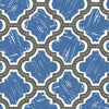 Seabrook Designs Wallpaper Racetrack Ogee Charcoal and Royal Blue FA40401