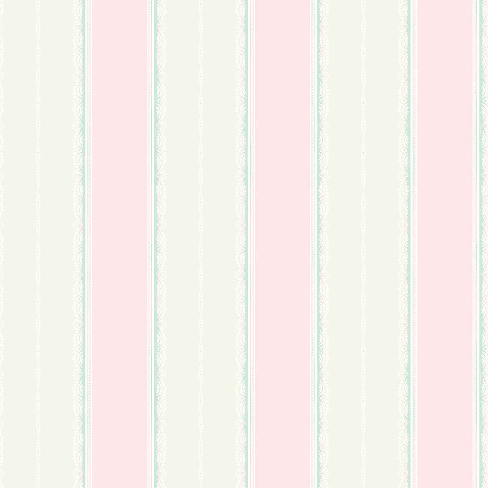 Glitter Frills Stripe Bubblegum and Teal FA41001 by Seabrook Designs Designer Wallpaper