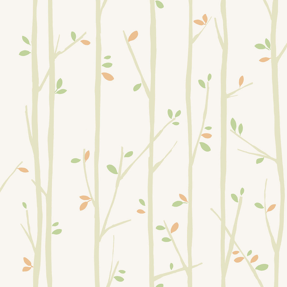 Tree Top Tan, Moss, and Pumpkin FA41207 by Seabrook Designs Designer Wallpaper