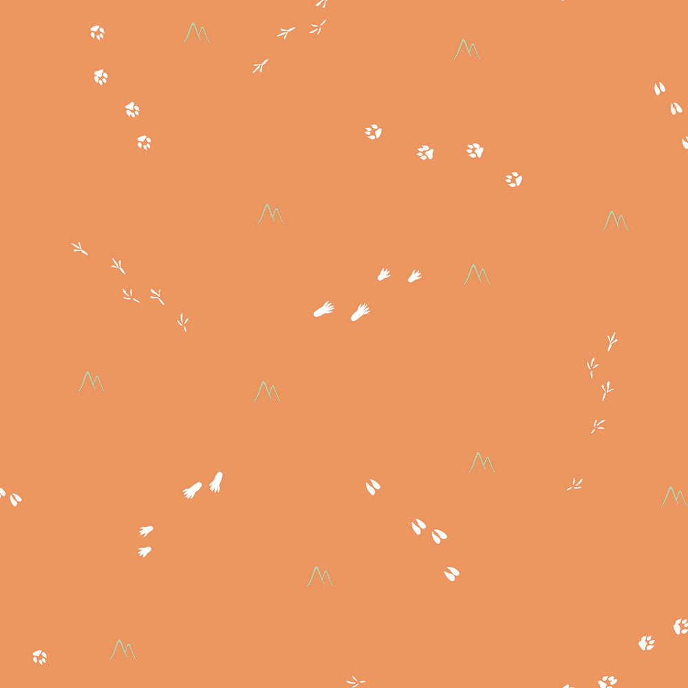 Follow the Leader Orange and White FA41307 by Seabrook Designs Designer Wallpaper