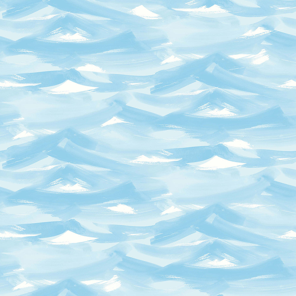 Drift Away White and Sky Blue FA42106 by Seabrook Designs Designer Wallpaper