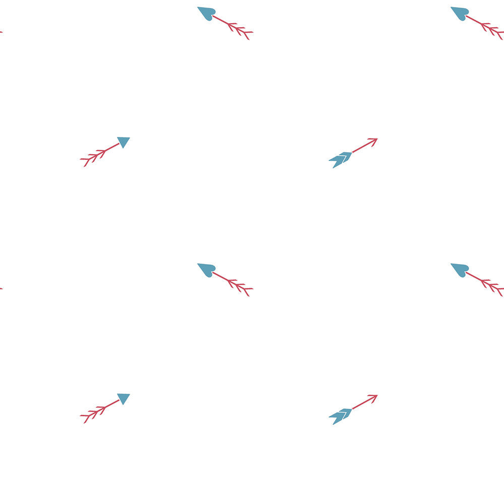 Hearts and Darts Cerulean and Crimson FA42302 by Seabrook Designs Designer Wallpaper