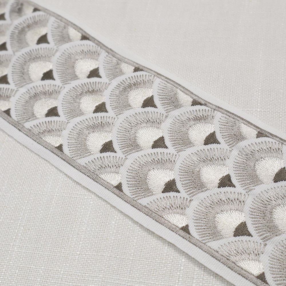 Fanny Emb Tape Nickel by Magnolia Designer Trim - 100% Cotton, Emb Viscose India Horizontal: and Vertical: 4 - Swanky Fabrics -