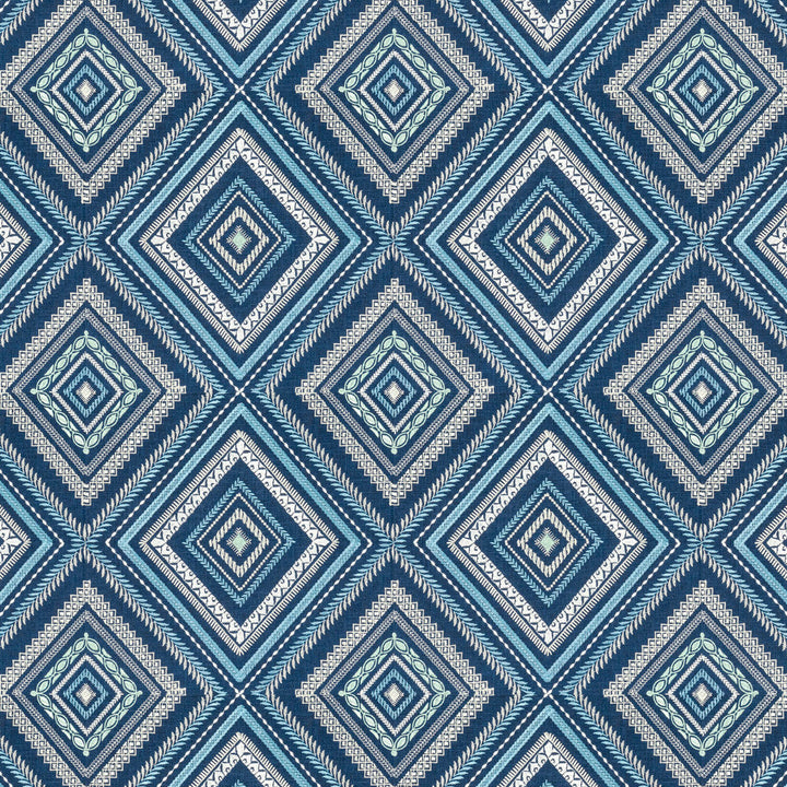 Farley 3 Harbor by Stout Designer Fabric RAINBOW LIBRARY INK/SAPPHIRE 100%LIN %BEMB INDIA </p><p>Repeat: 12.625 51.5 in - Swanky Fabrics -