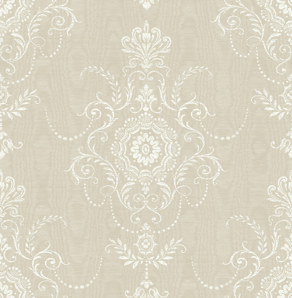 Colette Cameo Fog FC60300 by Seabrook Designs Designer Wallpaper