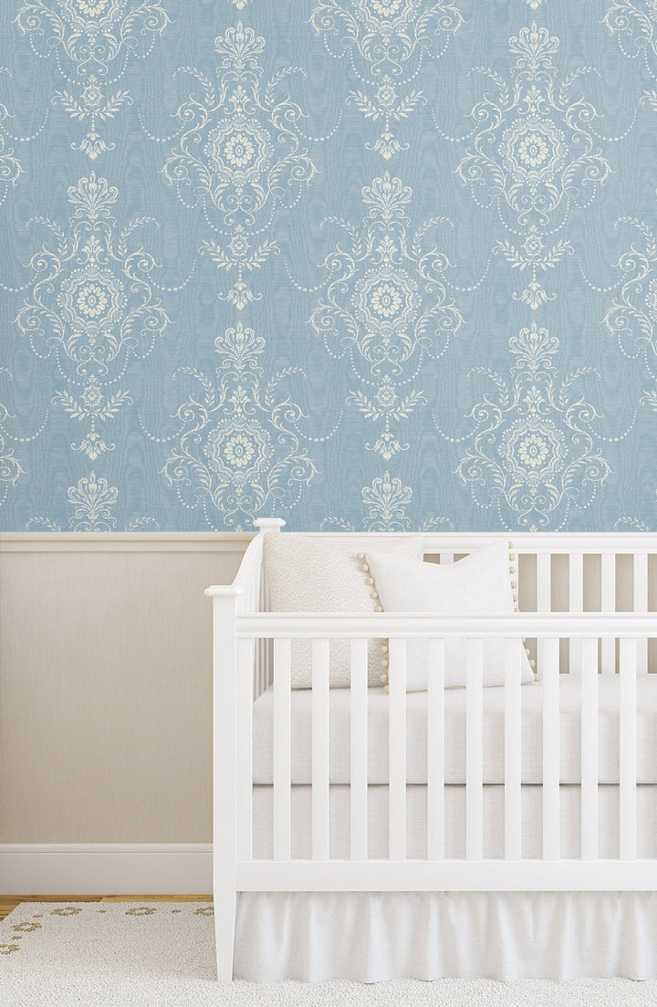 Colette Cameo Bleu Bisque FC60302 by Seabrook Designs Designer Wallpaper