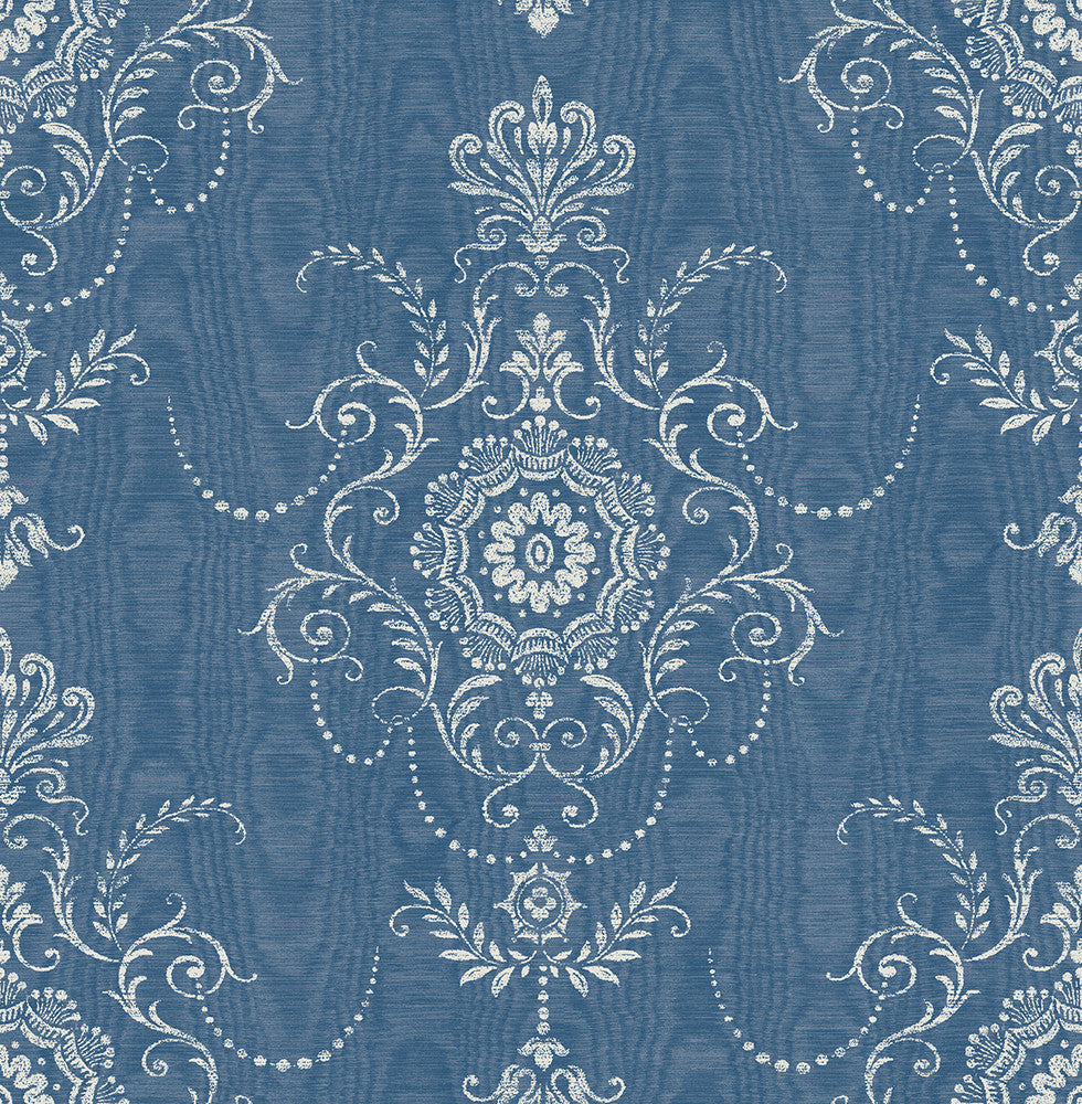 Colette Cameo French Blue FC60312 by Seabrook Designs Designer Wallpaper
