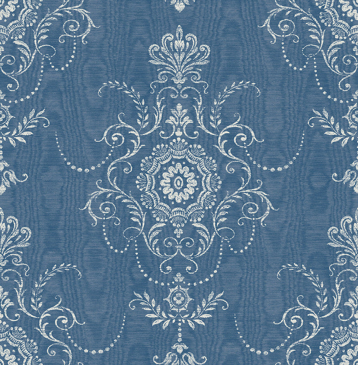 Colette Cameo French Blue FC60312 by Seabrook Designs Designer Wallpaper