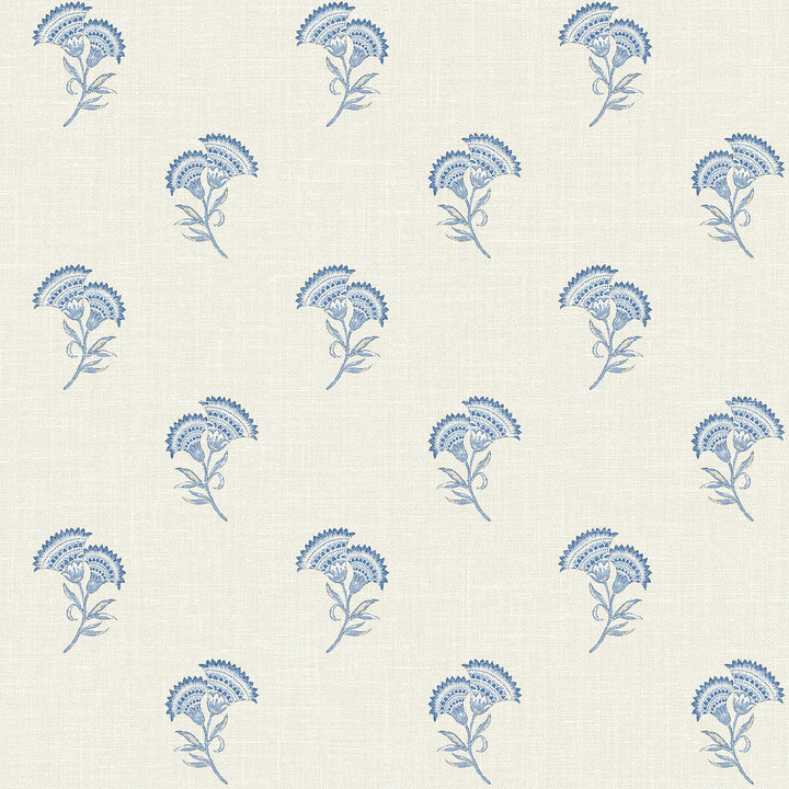 Lotus Branch Floral French Blue FC60802 by Seabrook Designs Designer Wallpaper
