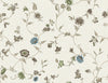 Seabrook Designs Wallpaper Florale Trail Bisque Bleu & French FC61008