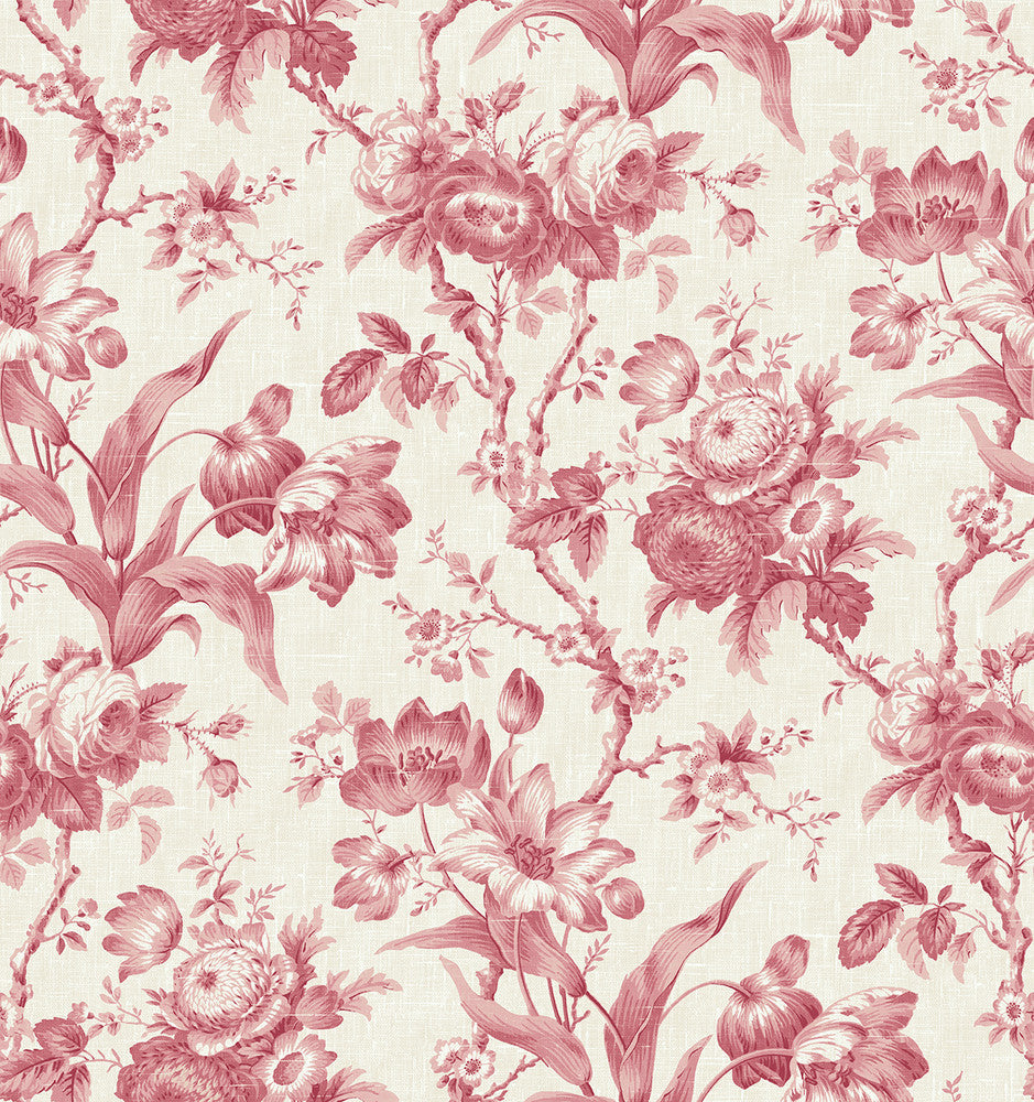 En Rose Cranberry FC61201 by Seabrook Designs Designer Wallpaper