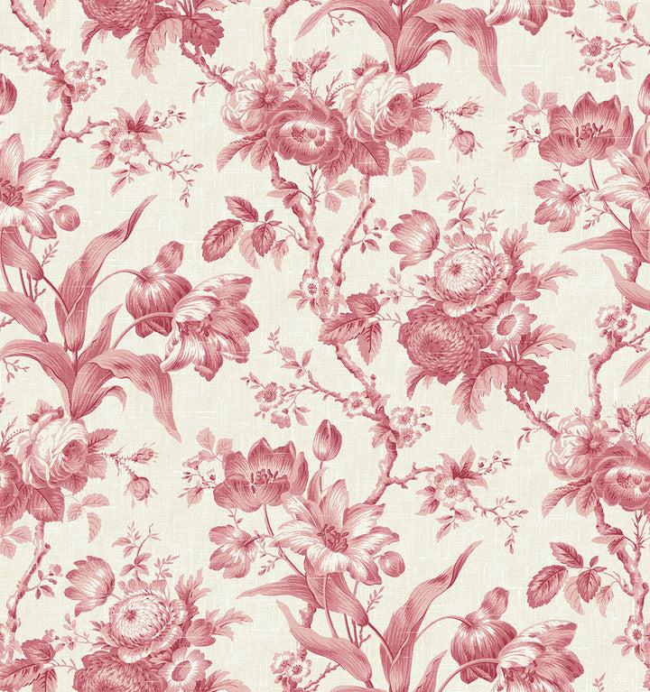 En Rose Cranberry FC61201 by Seabrook Designs Designer Wallpaper
