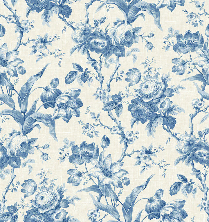 En Rose Blue Bell FC61202 by Seabrook Designs Designer Wallpaper
