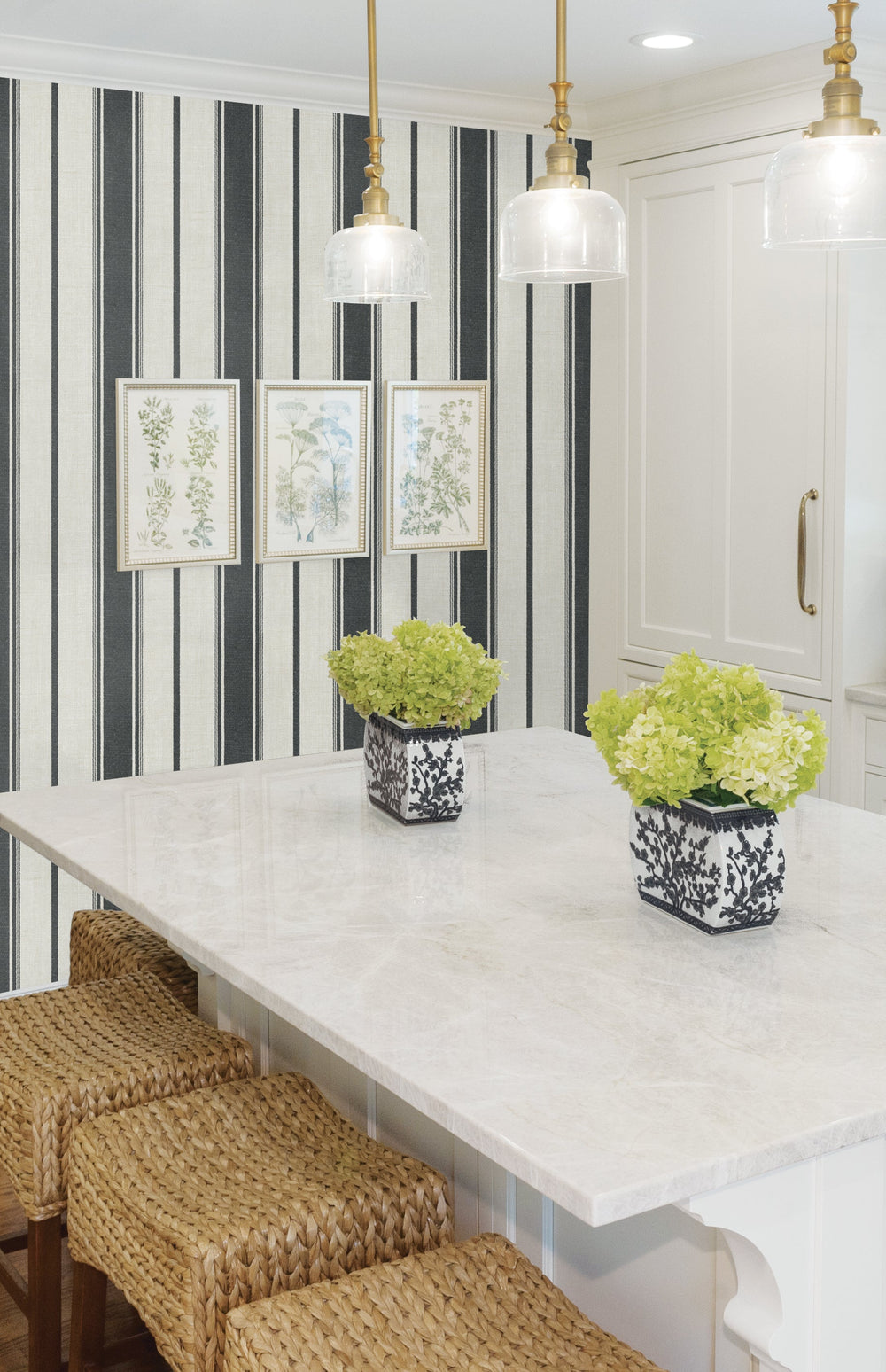 Eliott Linen Stripe Poppy Seed FC61500 by Seabrook Designs Designer Wallpaper