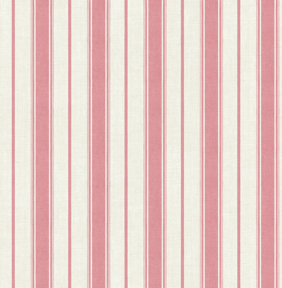 Eliott Linen Stripe Cranberry FC61501 by Seabrook Designs Designer Wallpaper