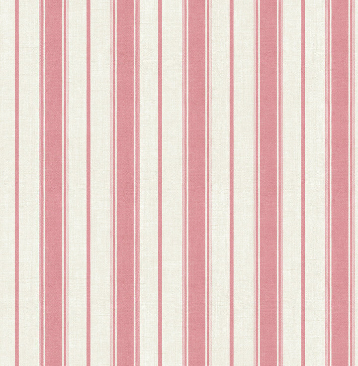Eliott Linen Stripe Cranberry FC61501 by Seabrook Designs Designer Wallpaper