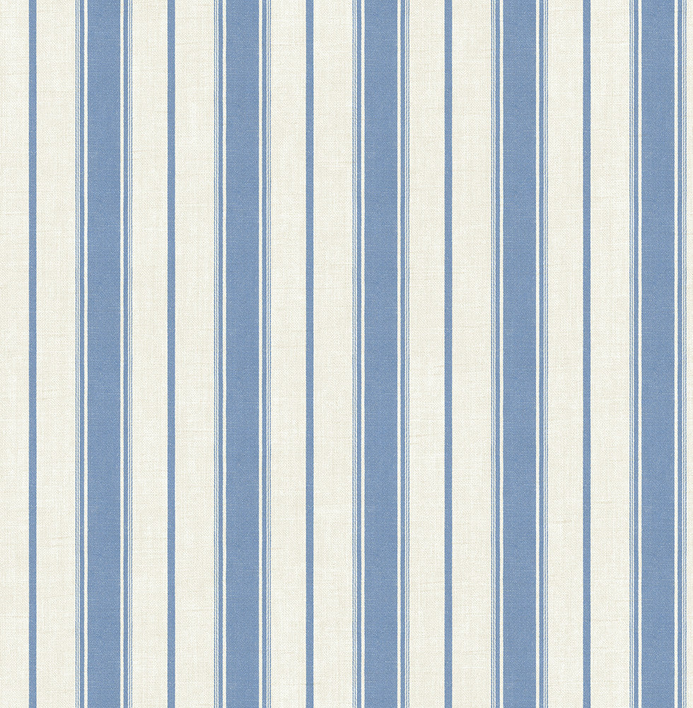 Eliott Linen Stripe Blue Bell FC61502 by Seabrook Designs Designer Wallpaper