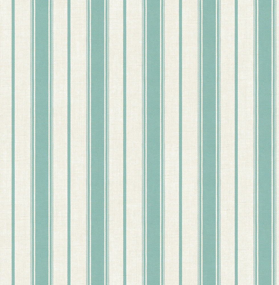 Eliott Linen Stripe Minty Meadow FC61514 by Seabrook Designs Designer Wallpaper