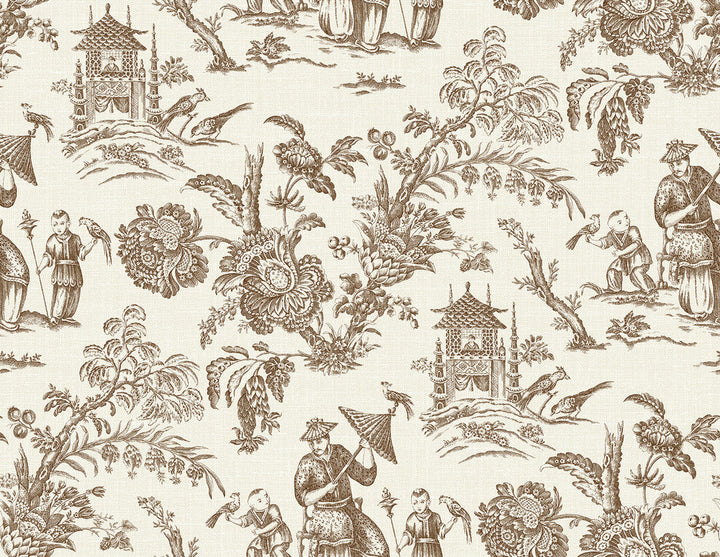 Colette Chinoiserie Hickory Smoke FC61806 by Seabrook Designs Designer Wallpaper