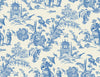 Seabrook Designs Wallpaper Colette Chinoiserie Denim Wash FC61812