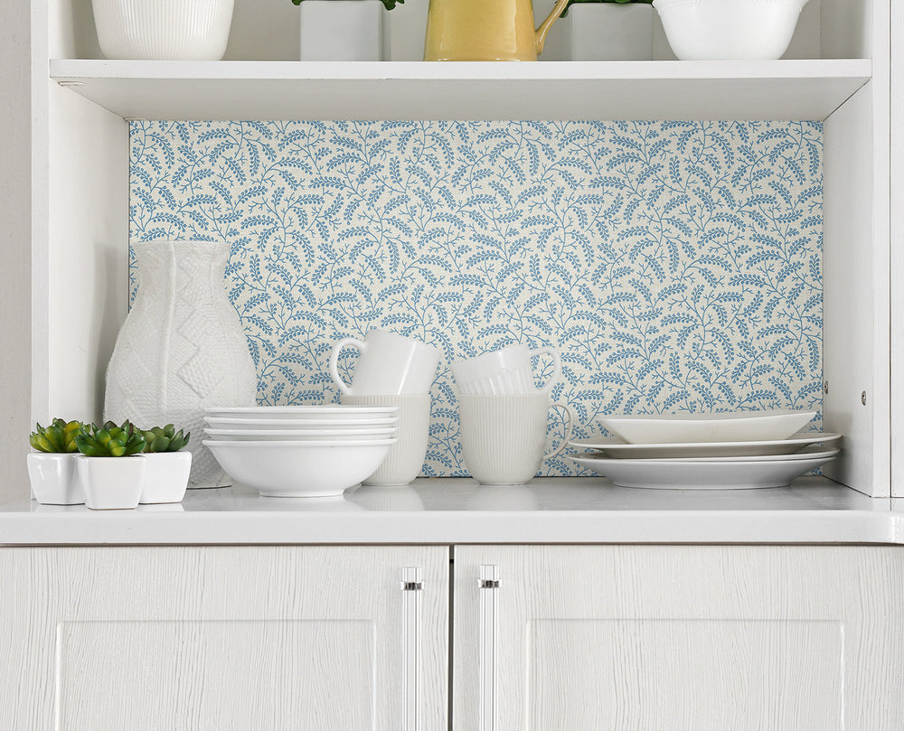 Cossette Bleu Bisque FC62202 by Seabrook Designs Designer Wallpaper