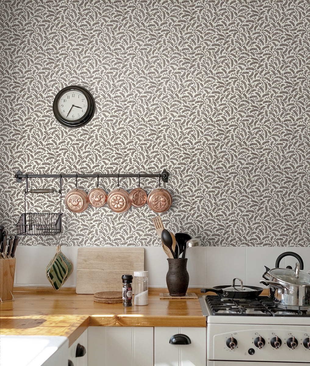 Cossette Hickory Smoke FC62206 by Seabrook Designs Designer Wallpaper