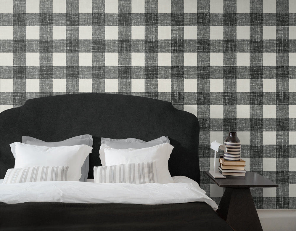 Bebe Gingham Poppy Seed FC62300 by Seabrook Designs Designer Wallpaper
