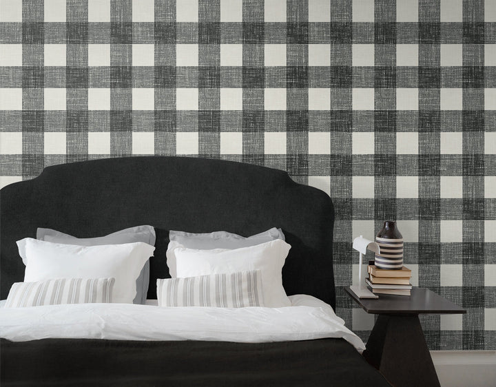 Bebe Gingham Poppy Seed FC62300 by Seabrook Designs Designer Wallpaper