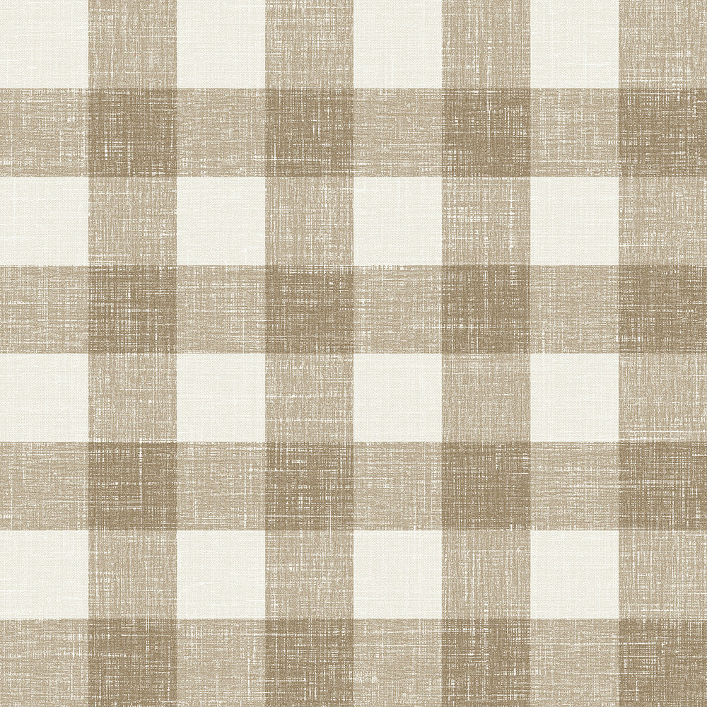 Bebe Gingham Driftwood FC62306 by Seabrook Designs Designer Wallpaper