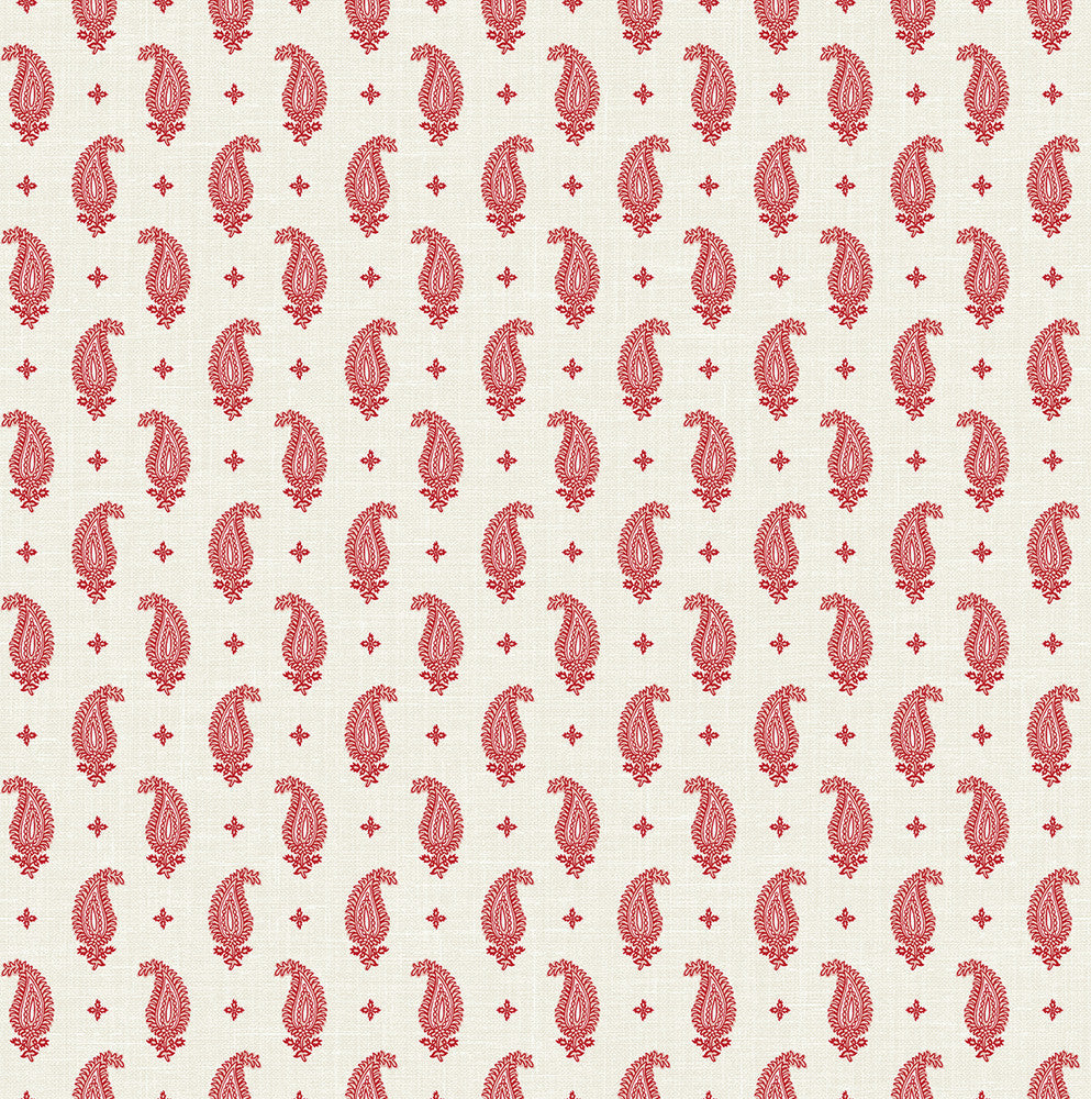 Maia Paisley Antique Ruby FC62401 by Seabrook Designs Designer Wallpaper