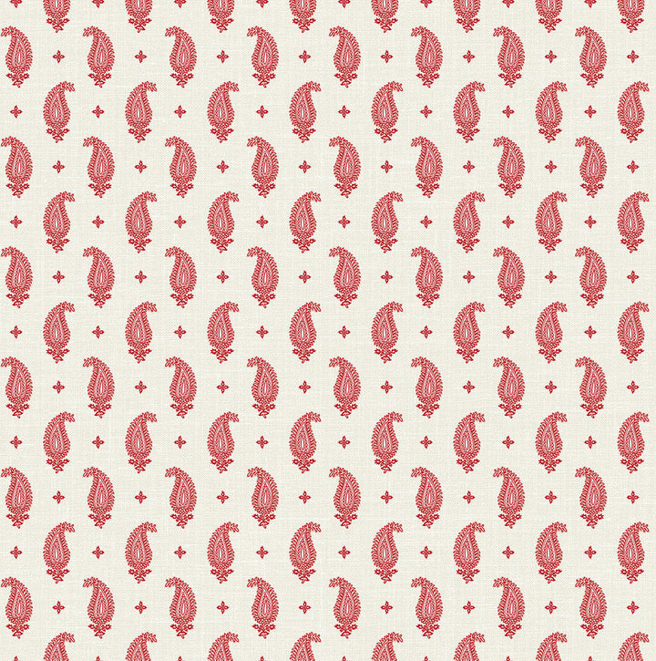Maia Paisley Antique Ruby FC62401 by Seabrook Designs Designer Wallpaper