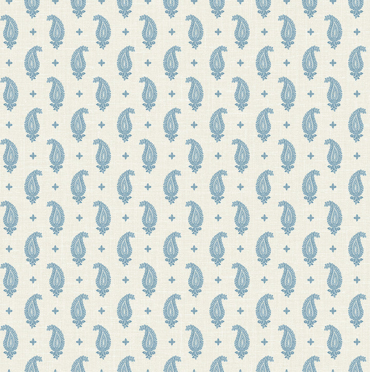 Maia Paisley Bleu Bisque FC62402 by Seabrook Designs Designer Wallpaper