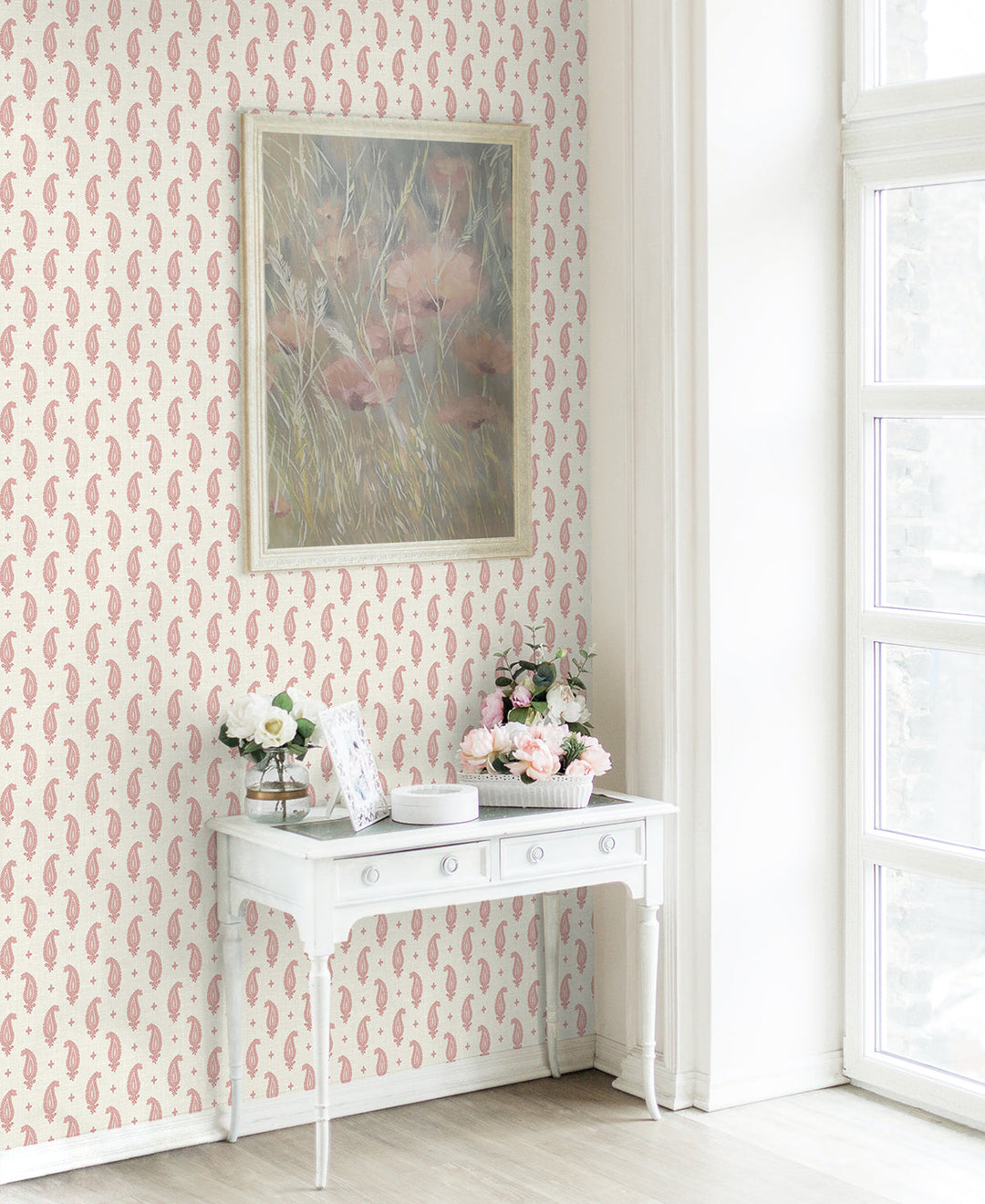 Maia Paisley Rustic Rouge FC62411 by Seabrook Designs Designer Wallpaper
