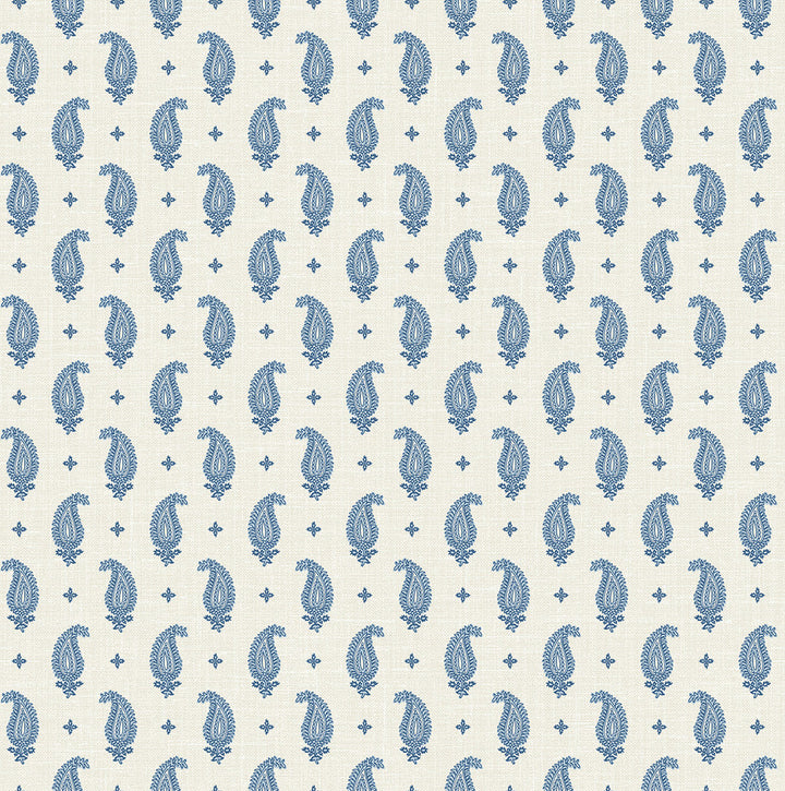 Maia Paisley French Blue FC62412 by Seabrook Designs Designer Wallpaper