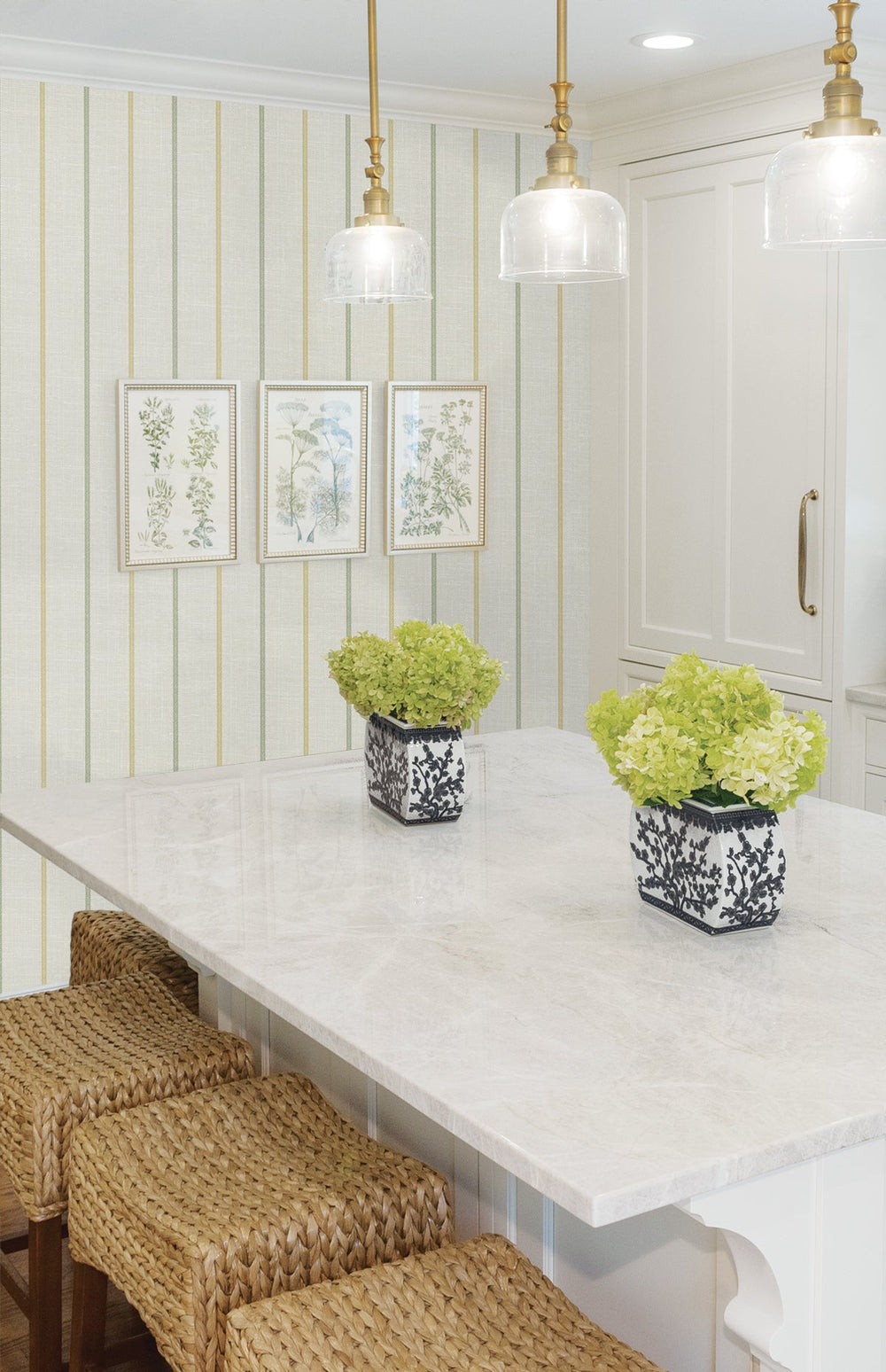 Andree Stripe Dandelion & Pomme FC62504 by Seabrook Designs Designer Wallpaper