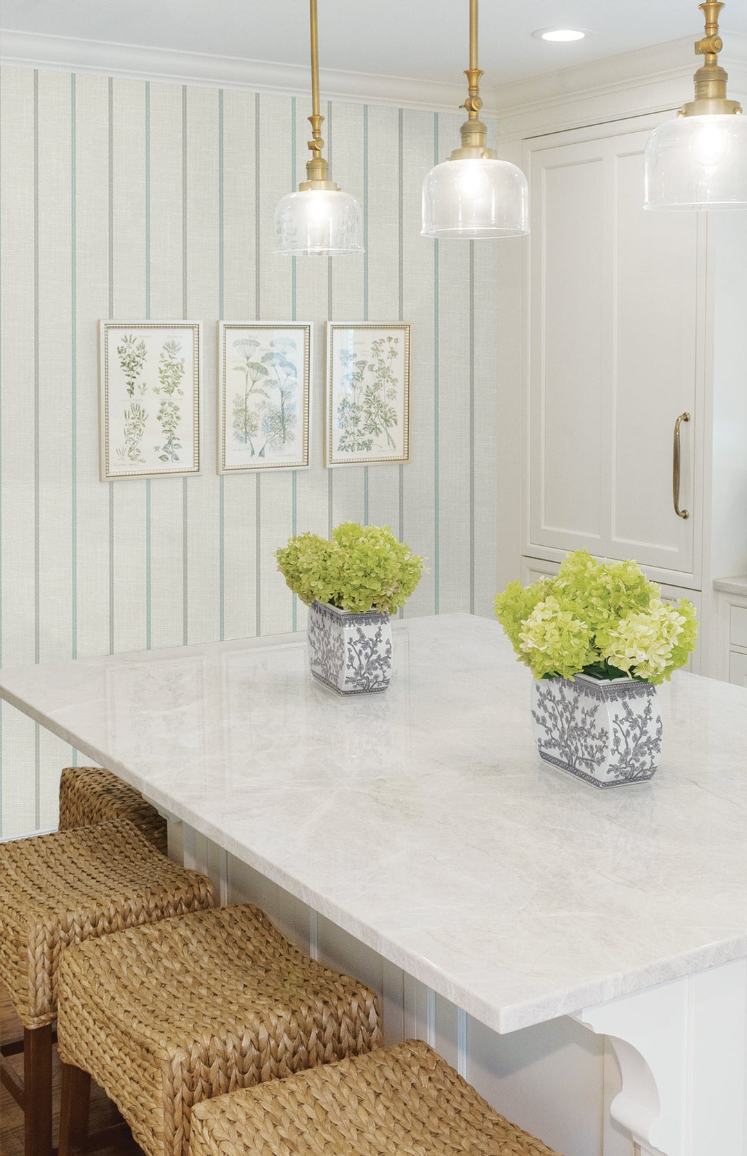 Andree Stripe Summer Sky & French Blue FC62508 by Seabrook Designs Designer Wallpaper