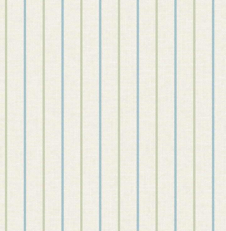 Andree Stripe French Blue & Pomme FC62512 by Seabrook Designs Designer Wallpaper